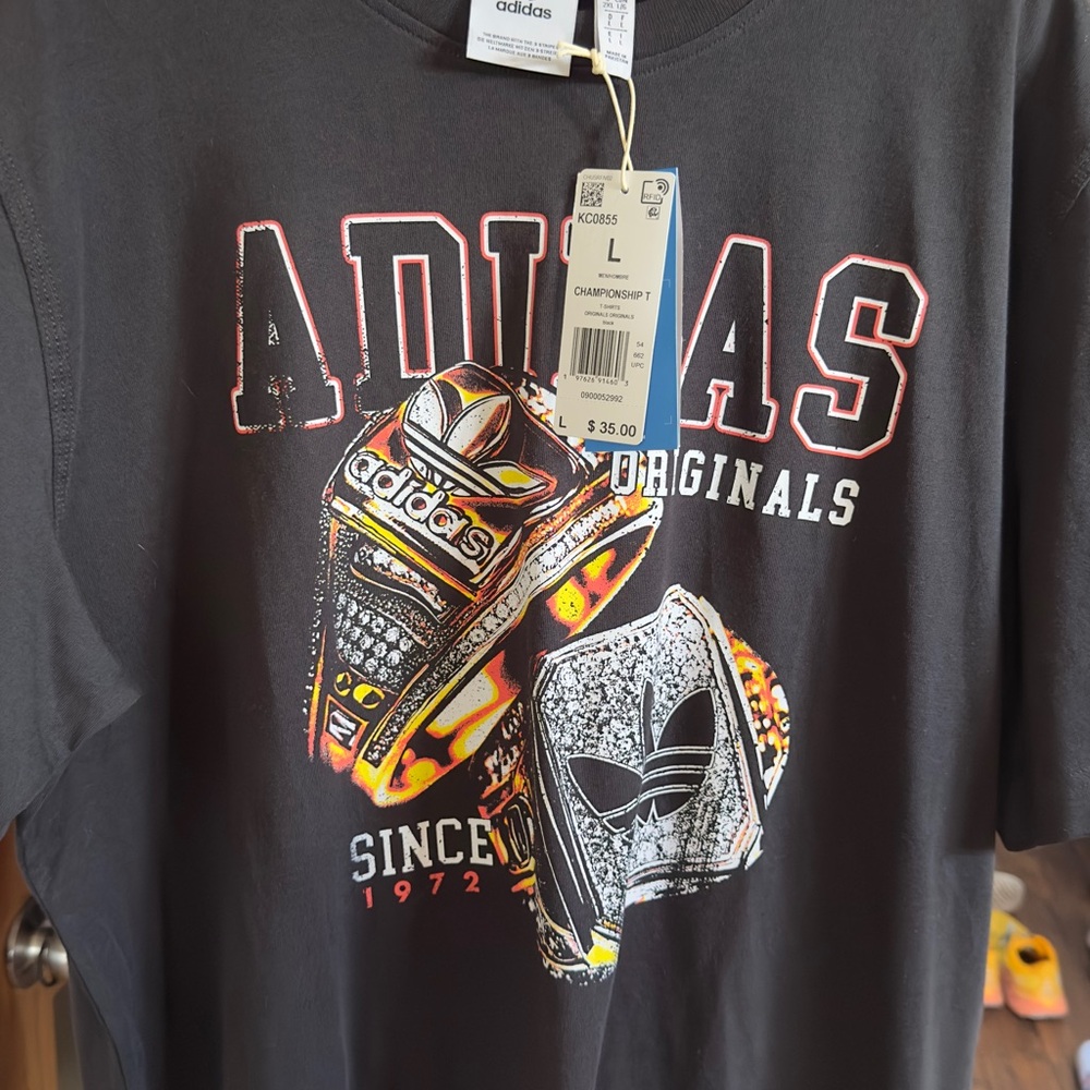 Adidas Black Crew Neck Tee